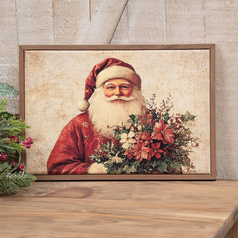 Tela incorniciata con Babbo Natale in stile antico
