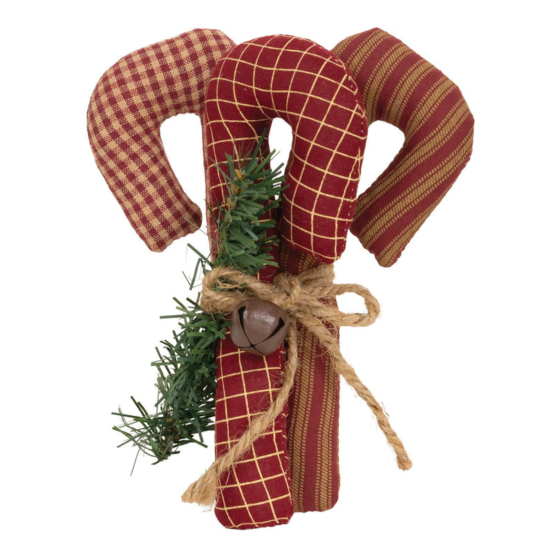 Decorazione Natalizia Bastoncini di Zucchero in Tessuto – 16 cm