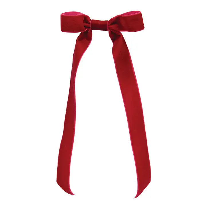 Fiocco Natalizio Rosso in Velluto con Clip H 27 cm