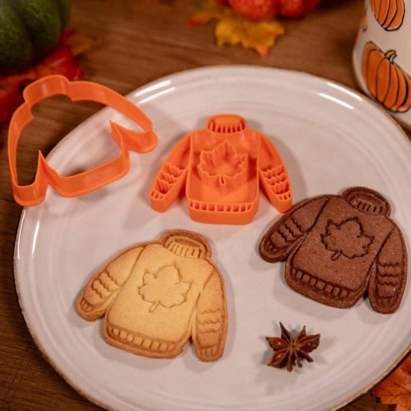 Tagliabiscotti maglione autunnale – tagliabiscotti accogliente per l'autunno
