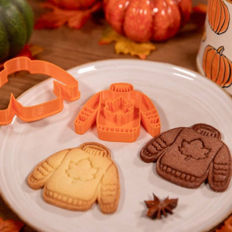 Tagliabiscotti maglione autunnale – tagliabiscotti accogliente per l'autunno