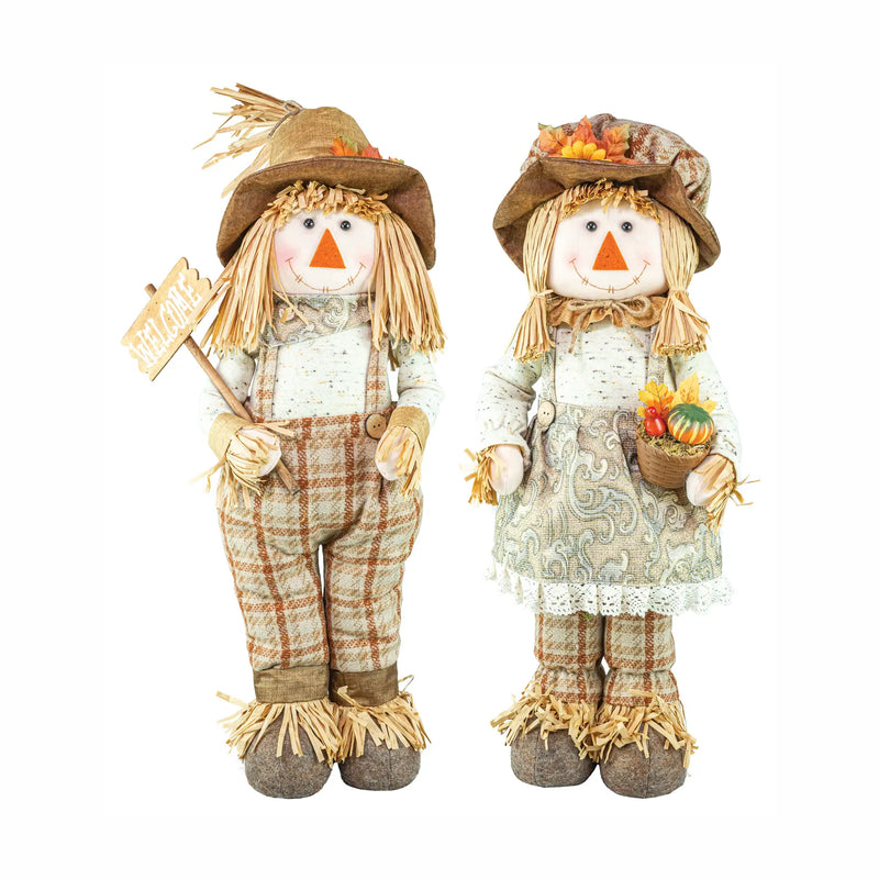 Spaventapassero Decorativo Autunnale in Tessuto Stile Country Americano