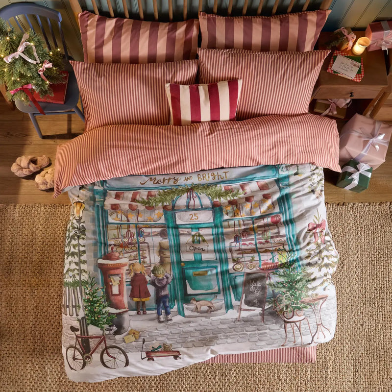 Set Copripiumino Natalizio Reversibile Merry & Bright – Multicolore