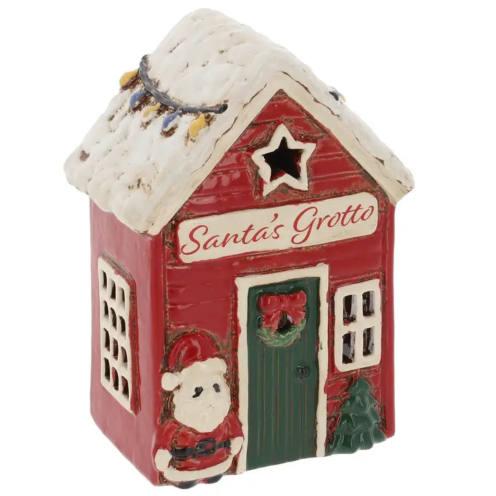 Casetta natalizia Grotta di Babbo Natale in ceramica