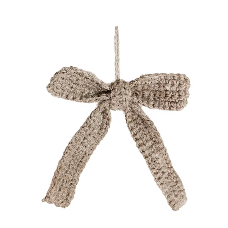 Fiocco Decorativo Natalizio in Juta da Appendere – 16×12 cm