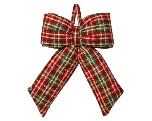 Fiocco Natalizio Scozzese Tartan Rosso e Verde 30x20 cm