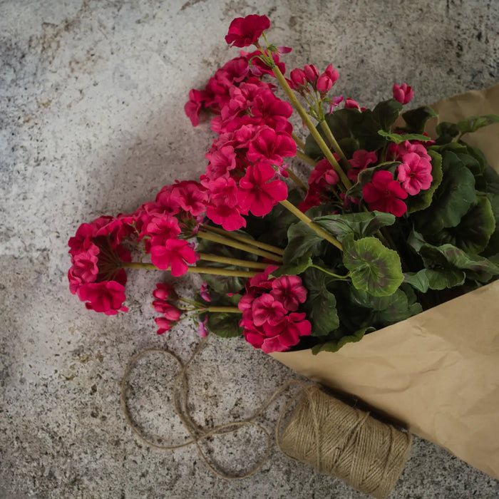 Geranio cespuglio artificiale rosa scuro 49,5 cm