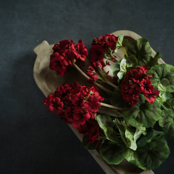 Geranio rosso artificiale a cespuglio 49 cm