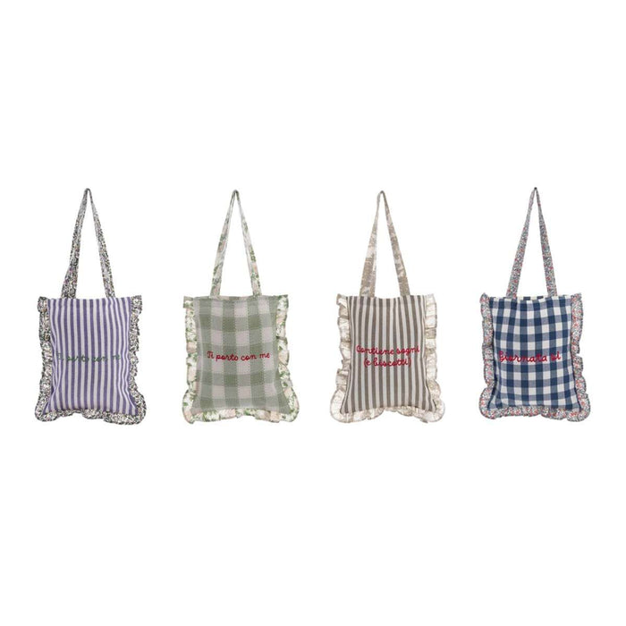 Borsa in Tela Ricamata Blanc MariClo 46x36 cm