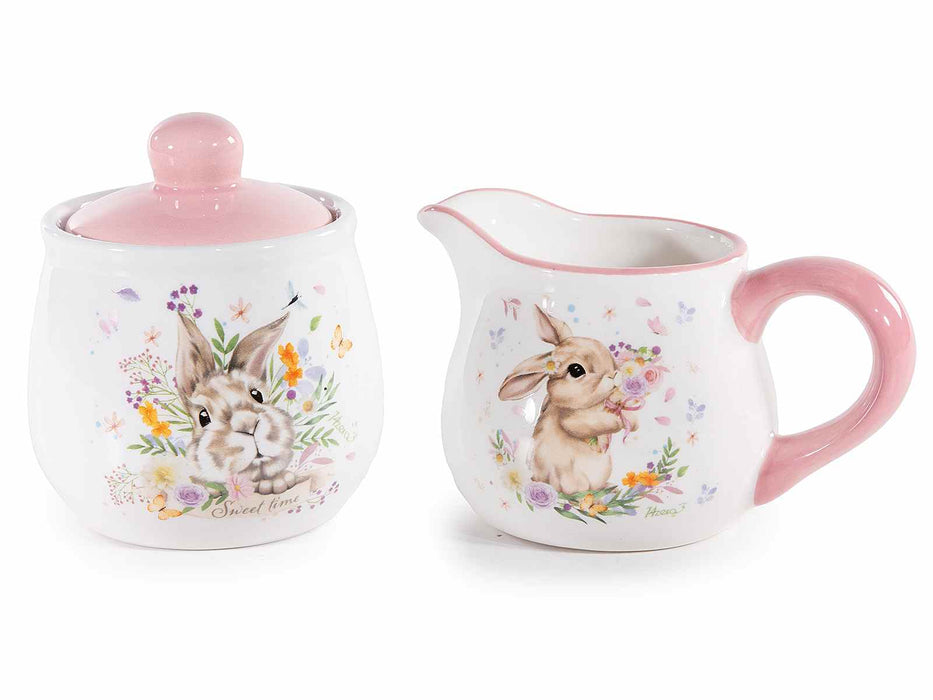 Bunny Ceramic Milk Jug and Sugar Bowl