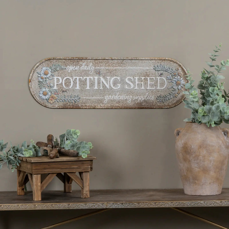 Targa in Metallo Vintage “Potting Shed” 76 cm
