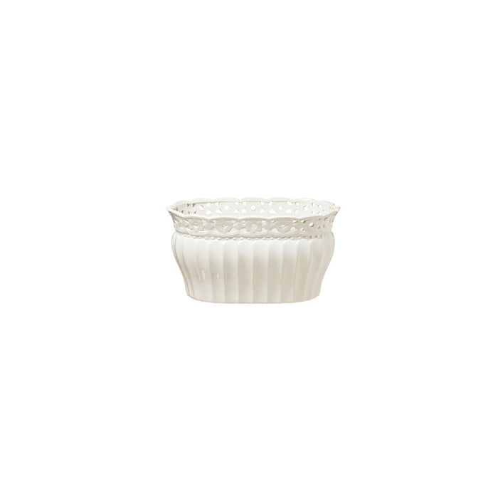 Vaso Portafiori Traforato in Ceramica 24x14x11 cm – Arte di Nacchi