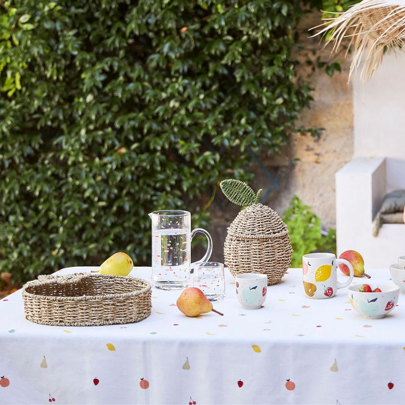 Set di 2 cestini a forma di mele in alghe naturali e verdi - Les Fruits
