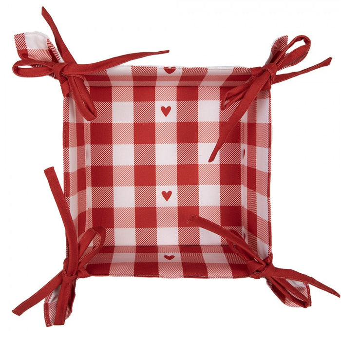 Bread basket with checks and hearts - Clayre &amp; Eef