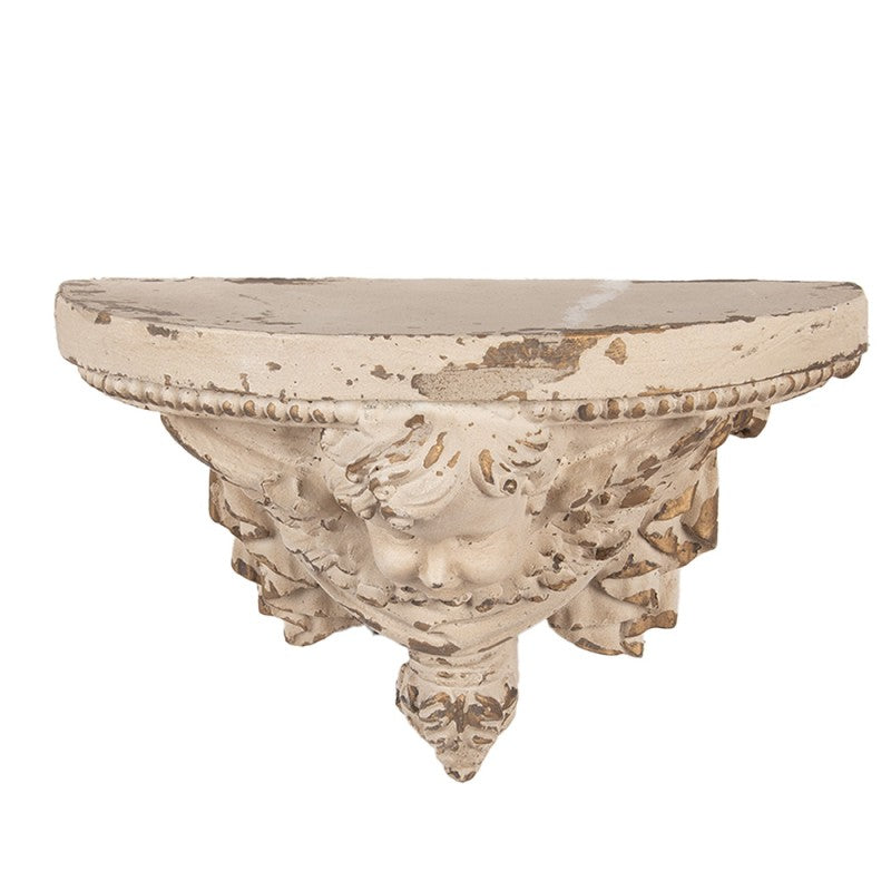 Mensola da Parete con Angelo 33x14x21 cm Beige Effetto Anticato | Clayre & Eef