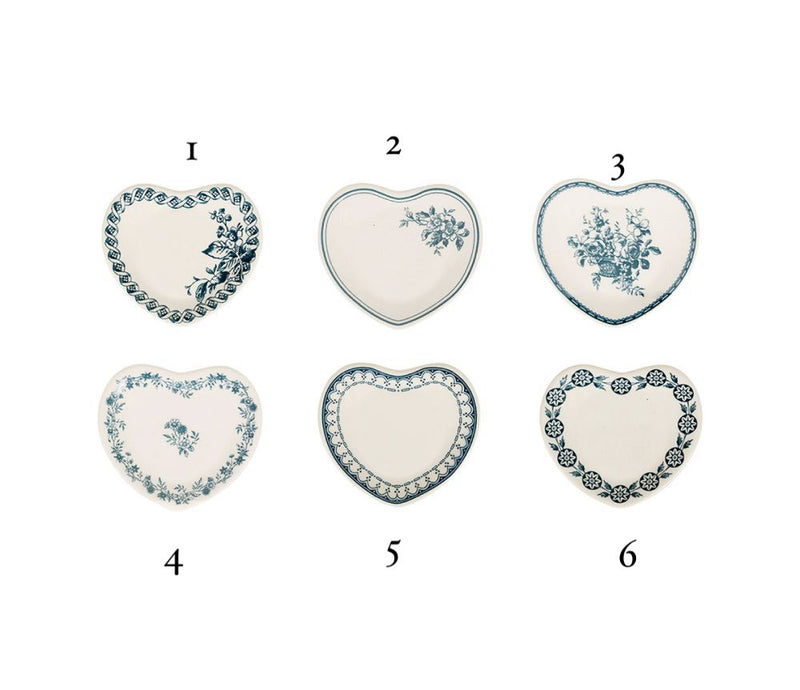 Mini piattino a cuore Blu antico