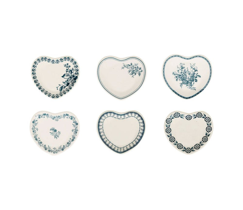 Mini piattino a cuore Blu antico