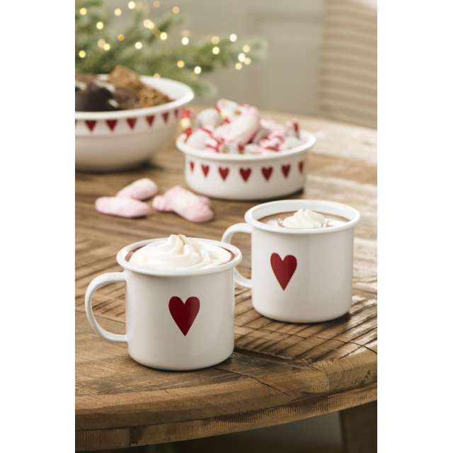 Tazza con cuore  in metallo smaltato Ib-Laursen