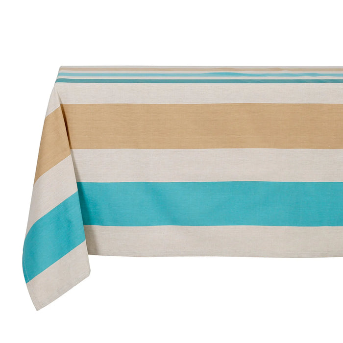 Nappe en coton turquoise 250x145 cm - Eté A La Mer 