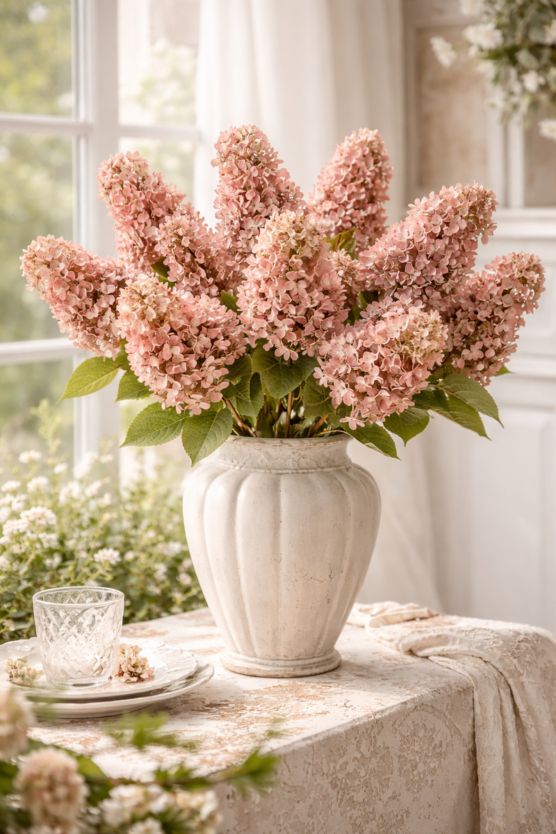 Ortensia Artificiale Rosa Antico 82 cm Nuvole di Stoffa
