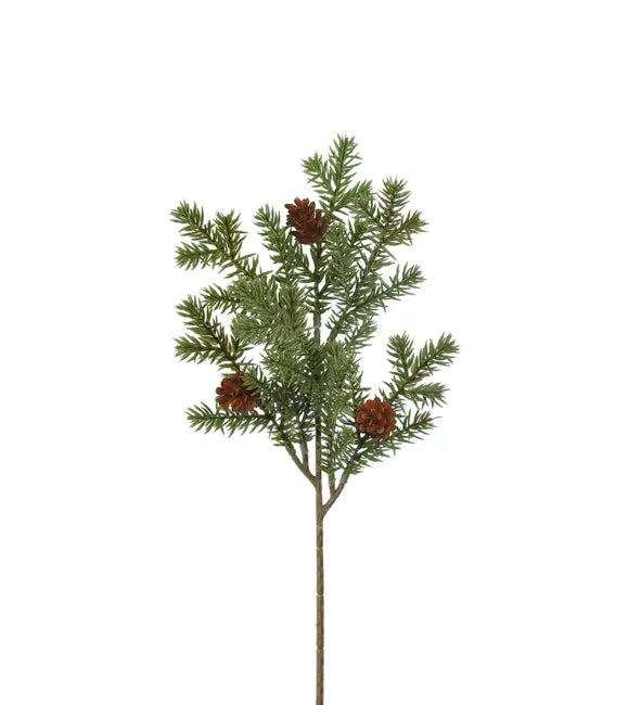 Ramo di abete verde con pigne decorativo H 35 cm - Mr Plant