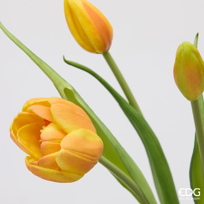 Bouquet di tulipani Arancionei 4 pezzi con bocciolo, altezza 40 cm Edg