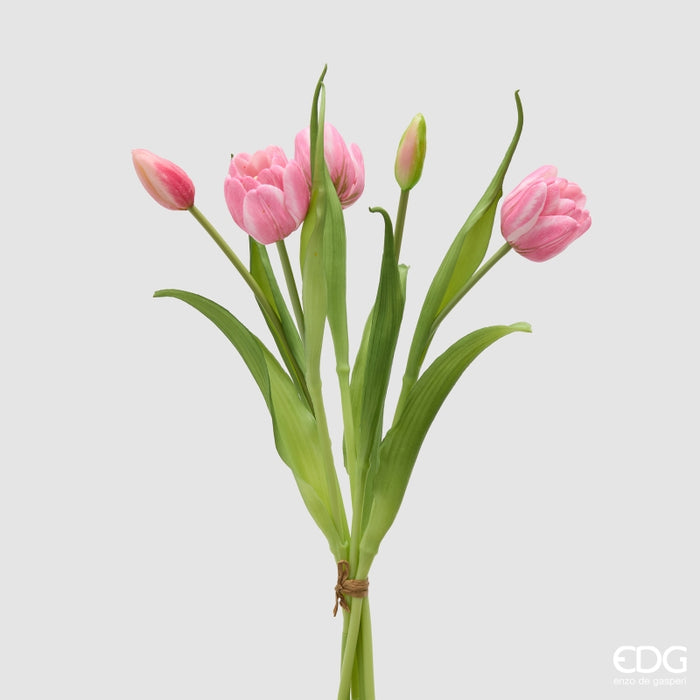 Bouquet di tulipani Rosa 4 pezzi con bocciolo, altezza 40 cm Edg