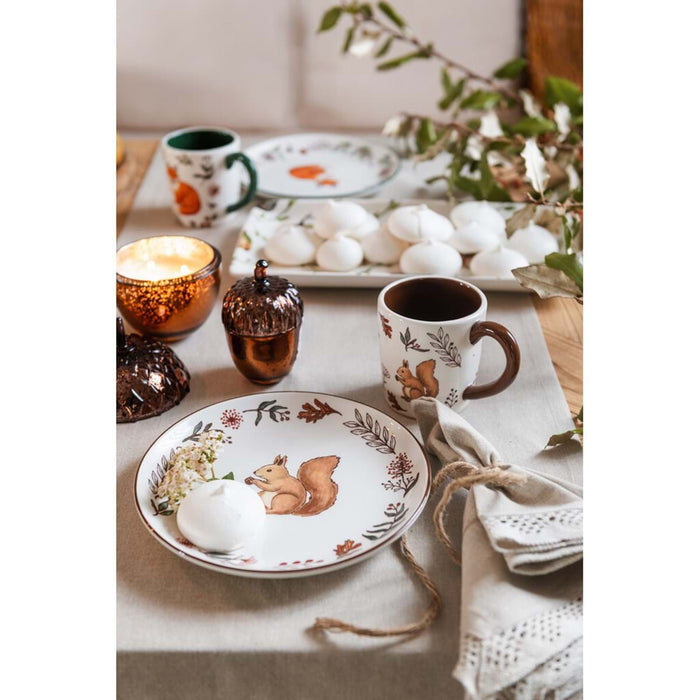 Set of 2 autumn dessert plates Viridarium Blanc Mariclò