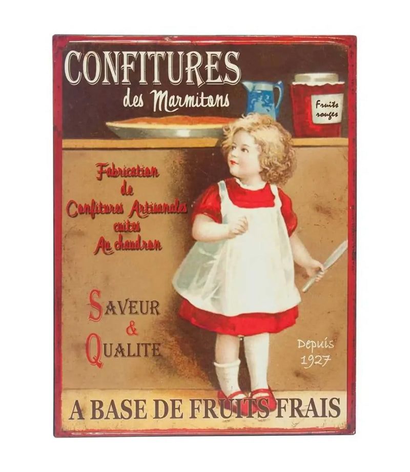 Decorative iron plate Confitures de marmitons -Antic line
