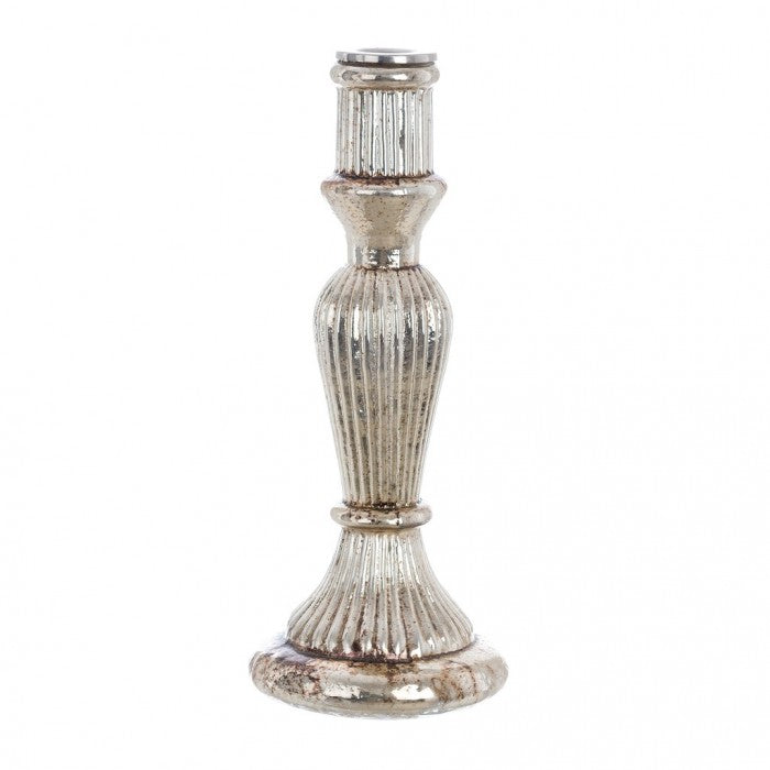 Porta candela Blanc Mariclò vetro oro argento 25 cm