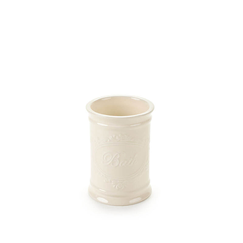 Portaspazzolini bagno in ceramica bianca “BATH” Nuvole di Stoffa
