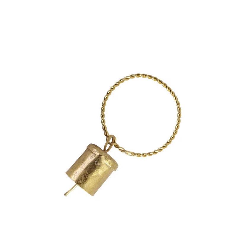 Portatovagliolo con Campanella in Ottone – Ø 4,8 × H 8 cm