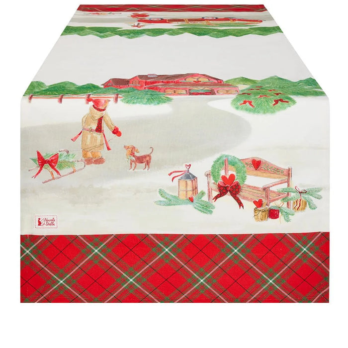 Christmas Card Runner 150×50cm - Fabric Clouds