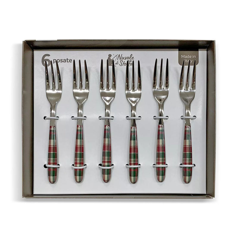 Forchettine dolce Nuvole di Stoffa natalizie Tartan Christmas