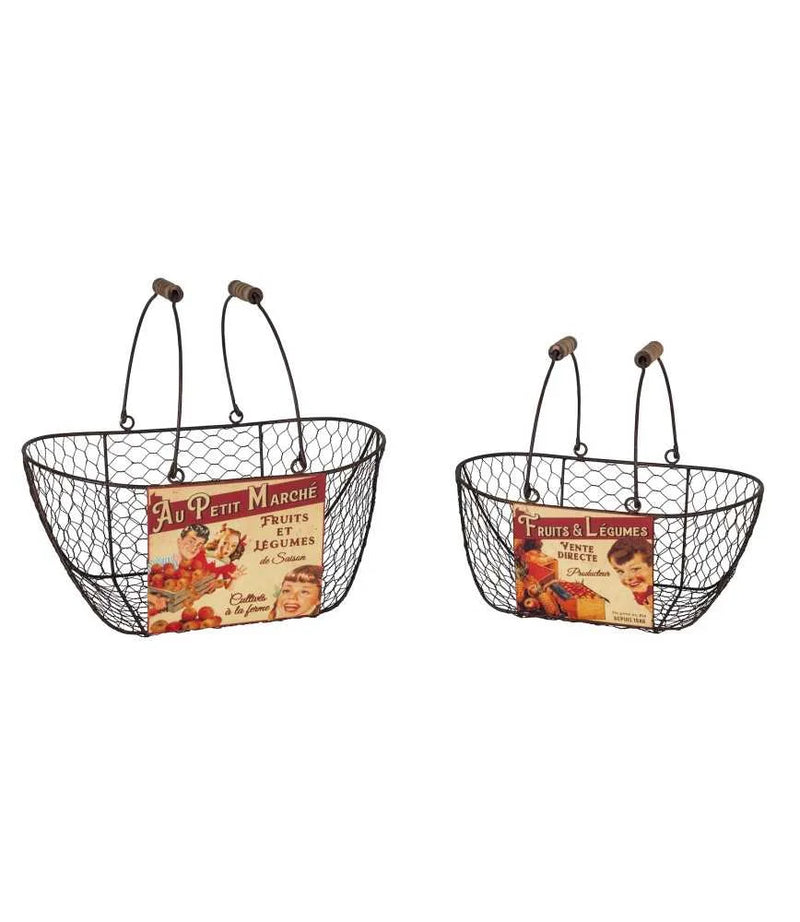 Panier en fer "Le marché" -Ligne Antic