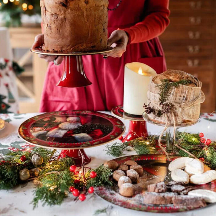 Alzata Babbo natale in melamina rossa Ø 29 cm