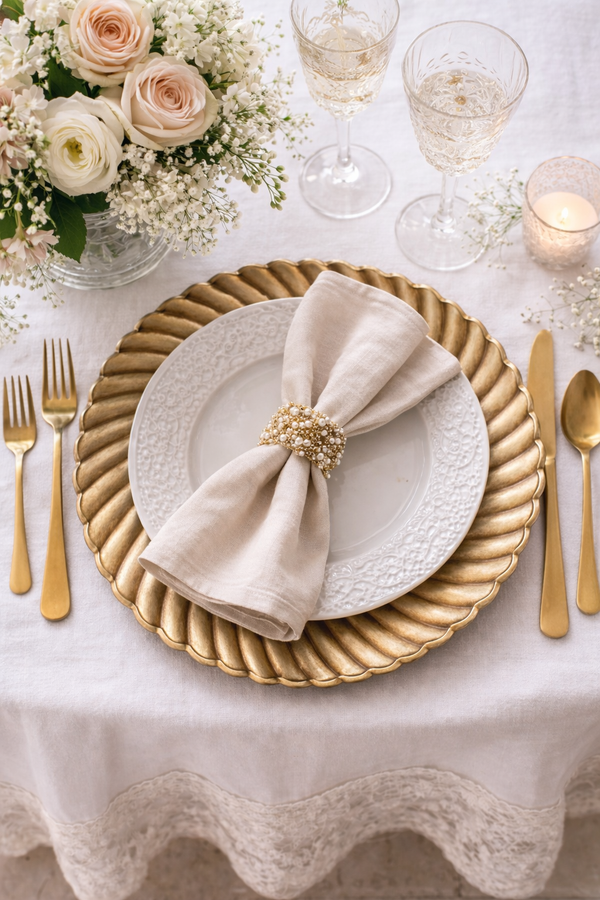 Sottopiatto Decorativo Oro 33 cm Simfonia Natale BLANC Mariclò