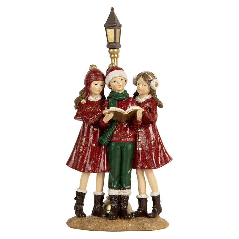 Statuina Coro Natalizio con 3 Bambini 14x9x28 cm Clayre & eef