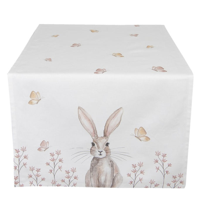 Runner da tavola in cotone con motivo coniglio -Rustic bunny