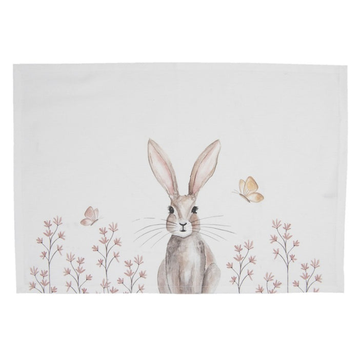 Tovaglietta colazione in cotone con motivo coniglio - Rustic bunny