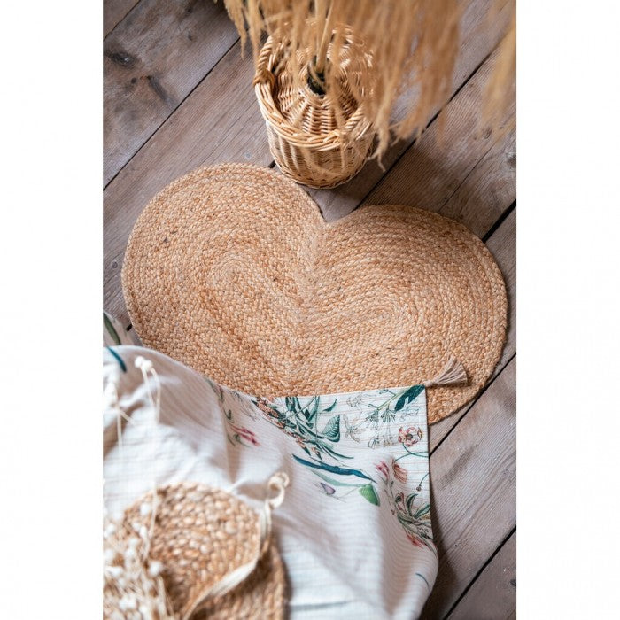 Tappeto in juta a cuore Blanc Mariclò