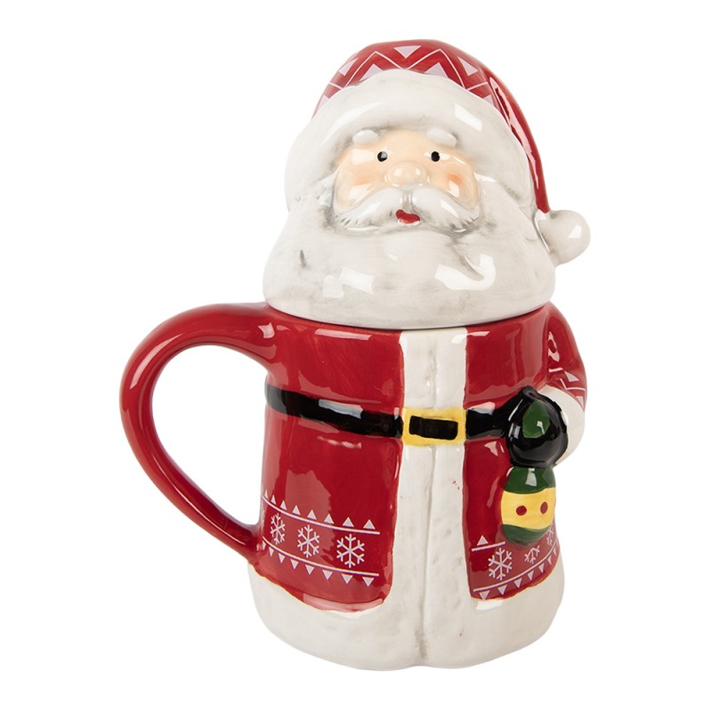 Tazza Babbo Natale in Ceramica Decorata 15x10x19 cm Clayre & eef