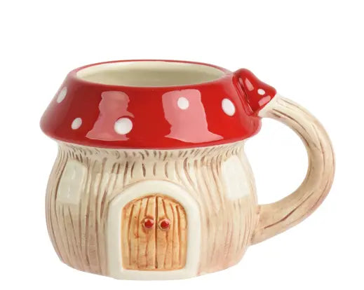 Tazza a Forma di Fungo Rosso con Pois