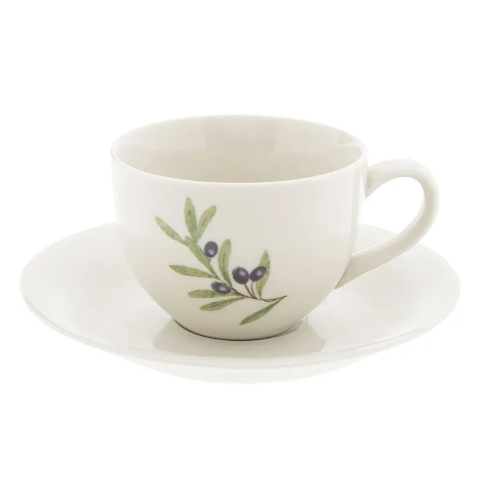 Tazza con piattino in ceramica -Olive garden - Arredo Casa da Sogno