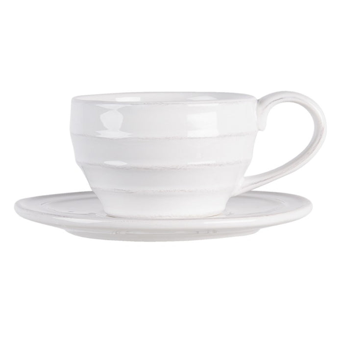 Tazzina Da Caffè Ribble Con Piattino 200 Ml Bianco Ceramica