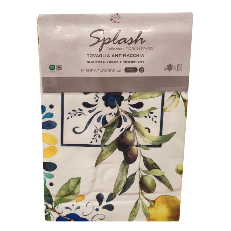 Tovaglia Antimacchia Limoni e Maioliche Mediterranee