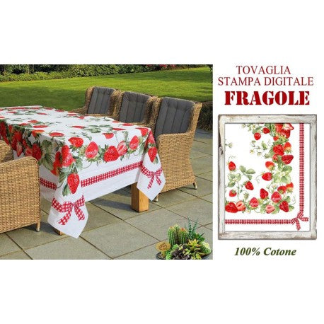 Nappe en coton numérique Fraises