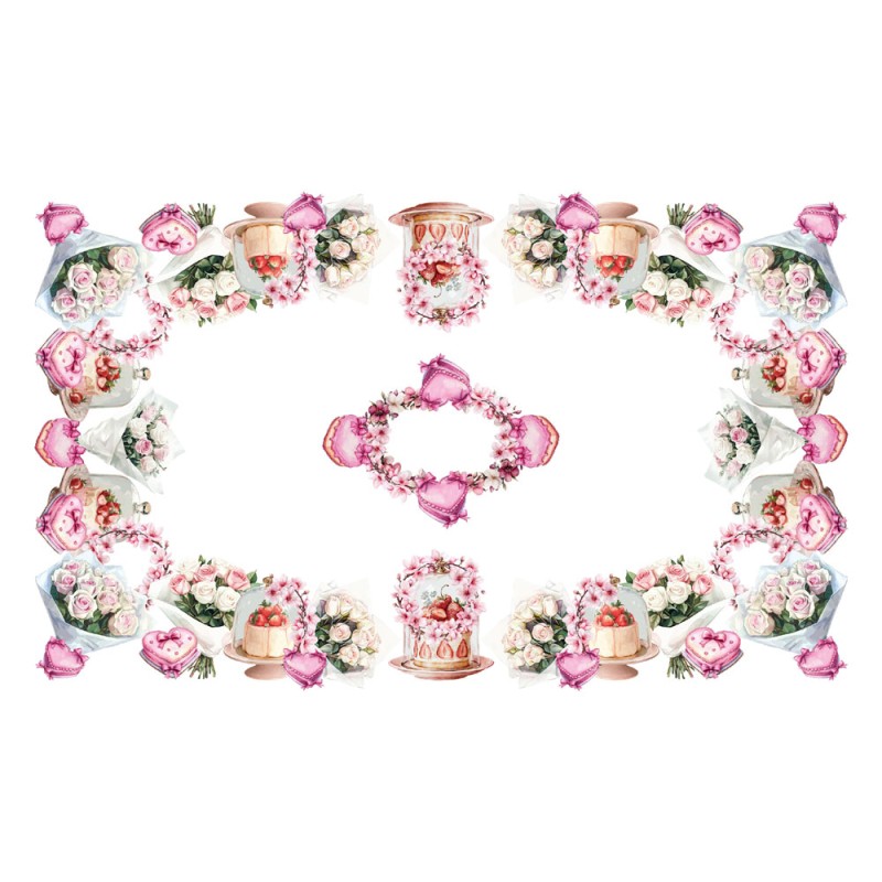 Tovaglia in Cotone Digitale Rose e Cuori – 150×180 cm