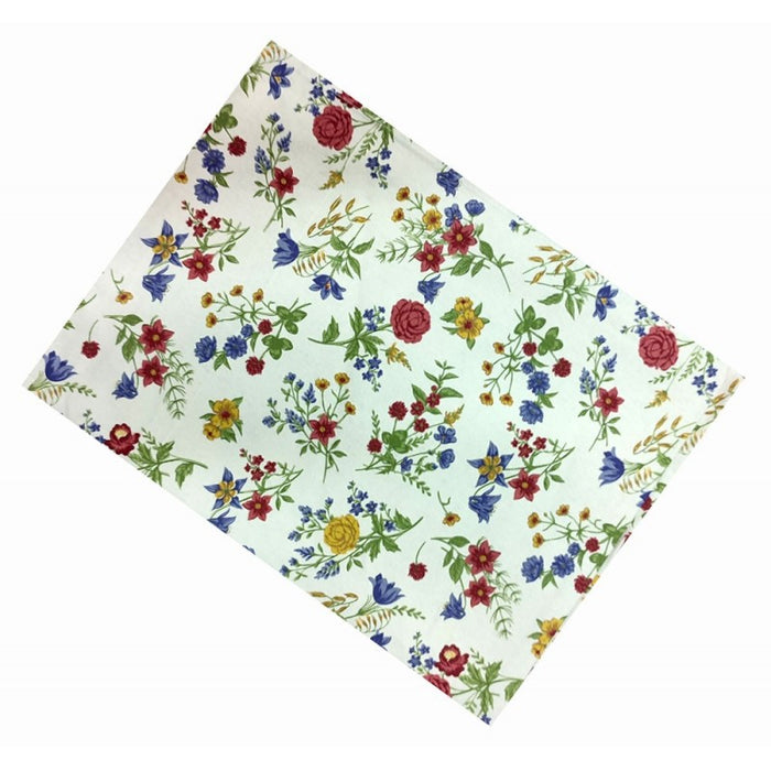 Cotton tablecloth with flower bouquet motif