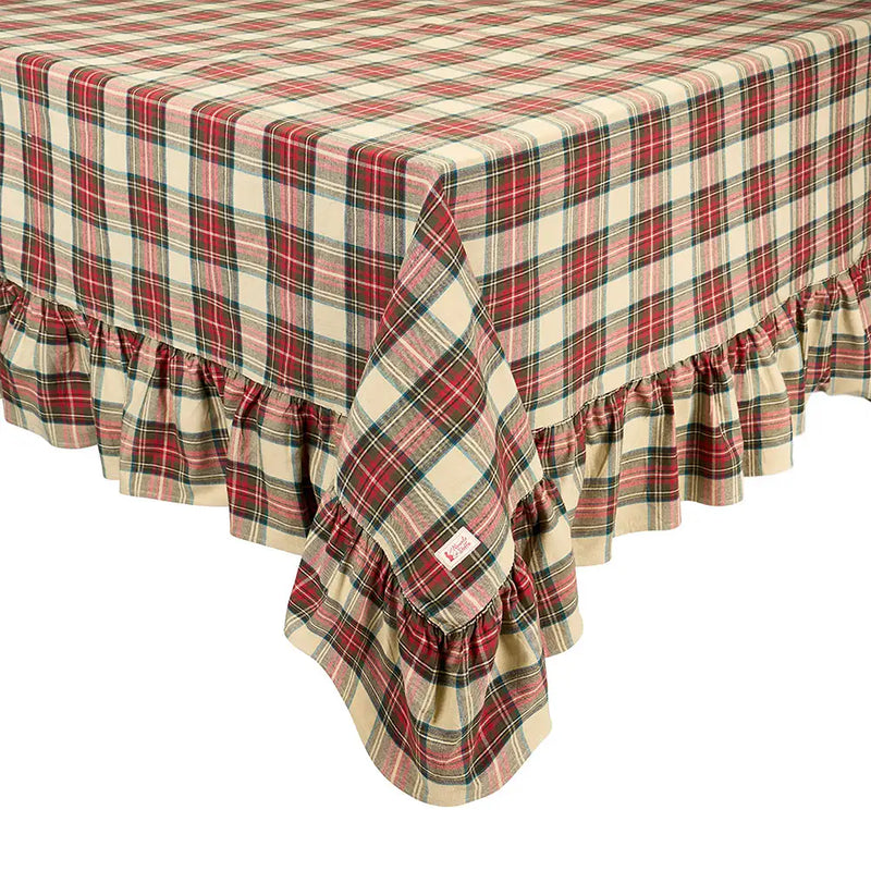 Tovaglia Natalizia Tartan con Balza in Cotone – Vintage Toys Nuvole di Stoffa